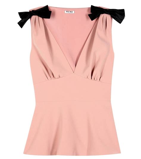 blush crepe top by miu miu